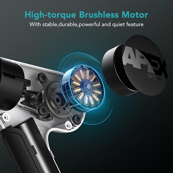 opove Apex Massage Gun Deep Tissue 14.5mm Percussion Fascia Muscle Massage for Athletes Workout Pain Relief Recovery Relaxation, Professional Therapist Choice, Ergonomic for Effortless to Use, Silver - Bloomnest