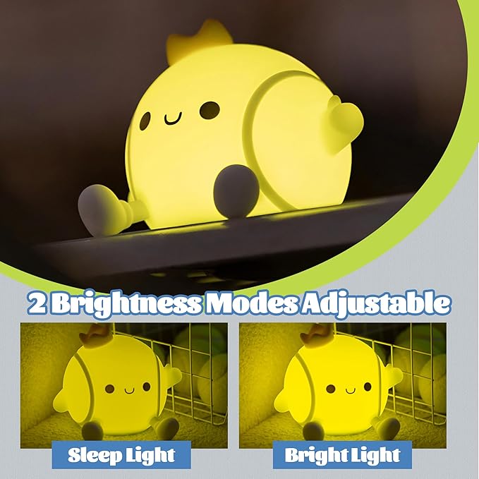 Tennis Nursery Night Light,LED Squishy Silicone Lamp,2 Levels Dimmable Bedroom Nightlight for Kids,Touch Light,Dorm Decor lamp,Baby Boys Girls Gifts (Tennis) - Bloomnest