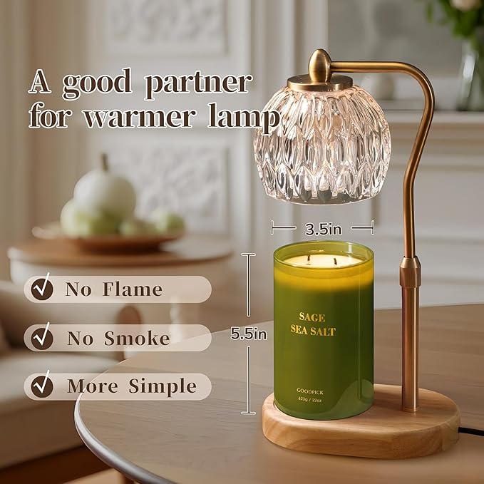 Goodpick Scented Candles, Sea Salt Sage for Cleansing House, Father's Day, Soy Candle for Women, 22oz Large Long-Lasting - Bloomnest