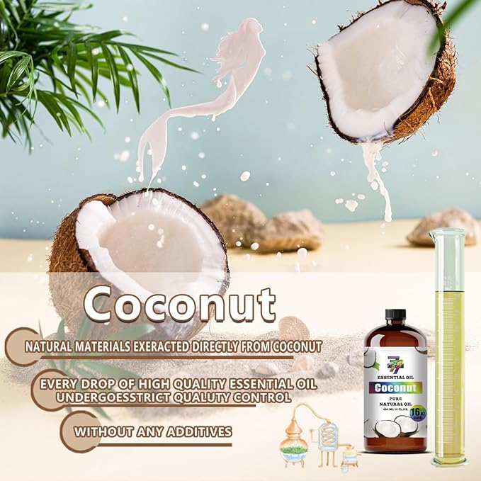Coconut Essential Oil (16 oz/480 ml) — Coconut Oils for Aromatherapy, diffusers, humidifiers, Home fragrances, DIY Skin Care, Soap Making, DIY Candle, Yoga, and Meditation - Bloomnest