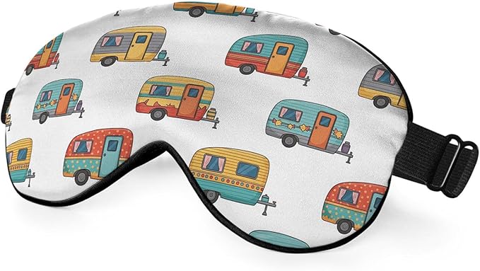 Helicopter Sleep Eye Mask Eye Cover Cartoon Car Bus Vehicle Silk Eye Mask for Sleeping with Adjustable Strap for Travel Nap Shift Work Office - Bloomnest