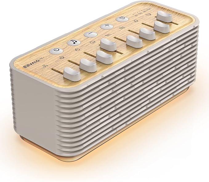 EZVALO White Noise Sleep Sound Machine, 255+ Mixer Options with Portable Speaker, Night Light, Sleep Timer, Breath Therapy, White Noise Machine for Adults Sleeping Meditation with Light - Bloomnest