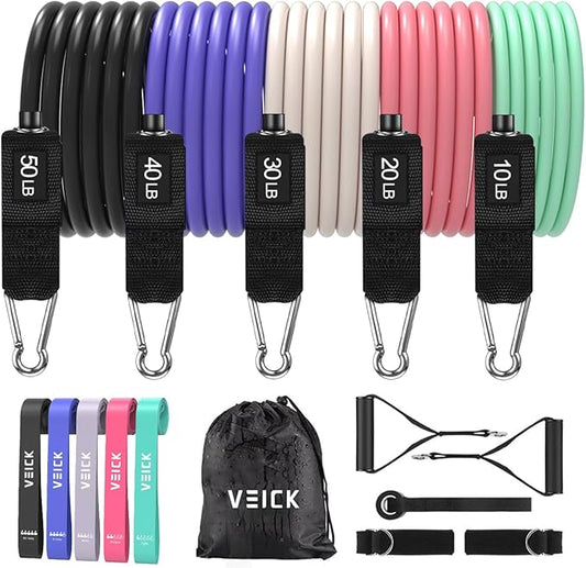 VEICK Resistance Bands, Exercise Bands, Workout Bands, Resistance Bands for Working Out with Handles for Men and Women, Exercising Bands for Fitness Weights Work Out at Home - Bloomnest