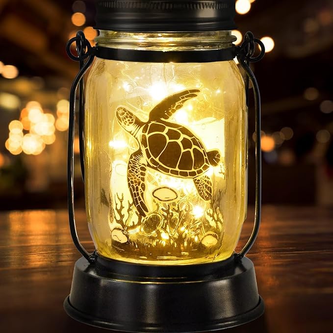 Sea Turtle Gifts for Women/Men Turtle Lovers Solar Lantern Mom Birthday, Mothers Day, Christmas Gifts, Solar Garden Decoration Outside for Yard, Patio,Backyard,Porch - Bloomnest