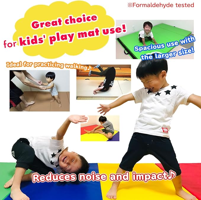 Gymnastics Mat Folding Stretch Mats 71"x24"x2" Exercise Muscle Training Children Play Horizontal Bar Mat Yoga Sports Soundproof Home Use - Bloomnest