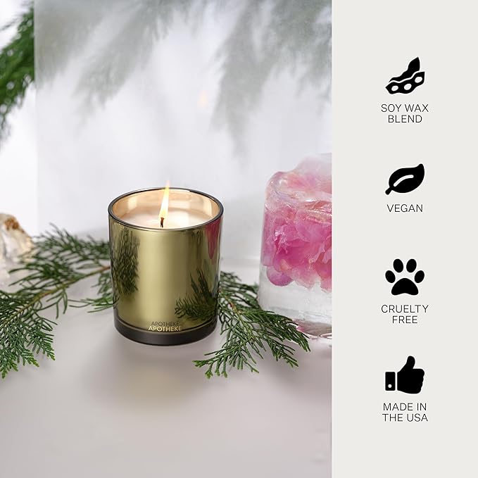 Apotheke Signature Candle Scented Candles for Home, Black Cypress - 10.5 oz Seasonal Soy Wax Jar Candle - Long-Lasting Fall Scented Fragrance with Perfume-Grade Essential Oils - Bloomnest
