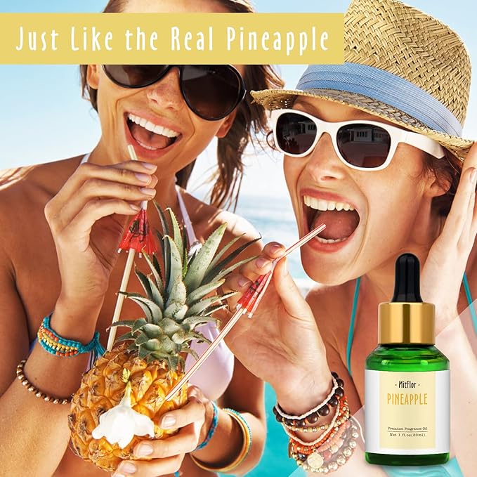 Pineapple Fragrance Oil, MitFlor Single Scented Oil, Large Size Premium Grade Fragrance Oil for Soap & Candle Making, Aromatherapy Oil, Sweet & Fruity Scent for Home Fragrance, 30ml - Bloomnest