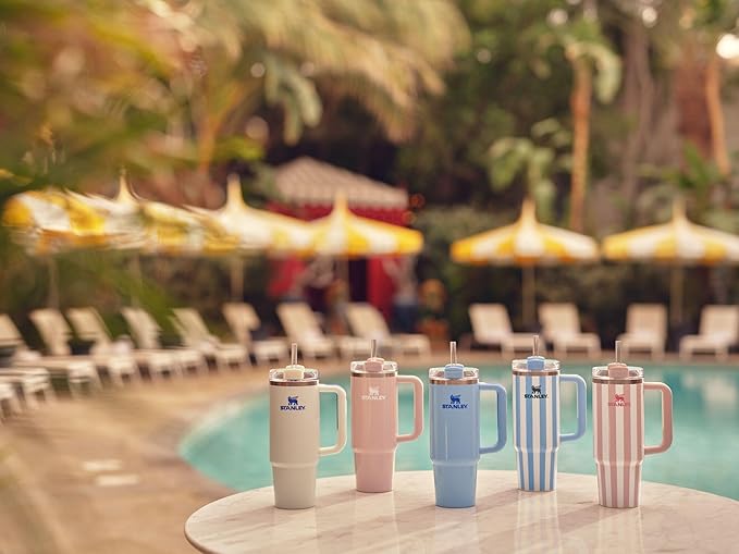 STANLEY Quencher H2.0 Tumbler with Handle and Straw 40 oz | Flowstate 3-Position Lid | Cup Holder Compatible for Travel | Insulated Stainless Steel Cup | BPA-Free | Cream Royal