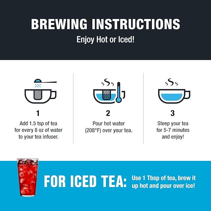 Tiesta Tea - Cranberry Hibiscus Rooibos Tea, Fireberry, Loose Leaf, Herbal Blend with Hibiscus, Cranberry, Currants, Rooibos, Enjoy Hot or Iced, 200 Cups in Resealable Pouch, 16 Ounce - Bloomnest