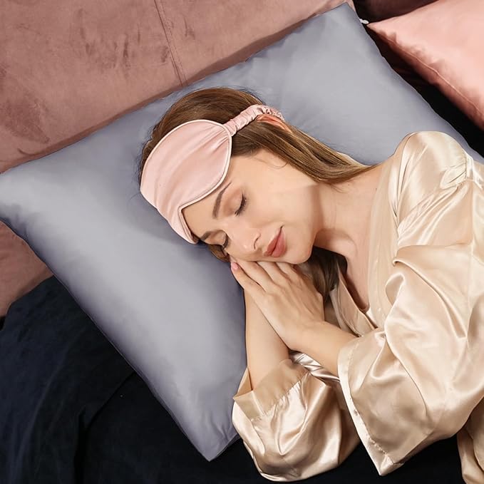 Adubor 100% Silk Pillowcase - Mulberry Silk Pillow Cases, 23 Momme 6A Grade Fibers, Silk Pillow Case for Hair and Skin Health, with Hidden Zipper (Queen 20''x30'', Light Gray, 1PC) - Bloomnest