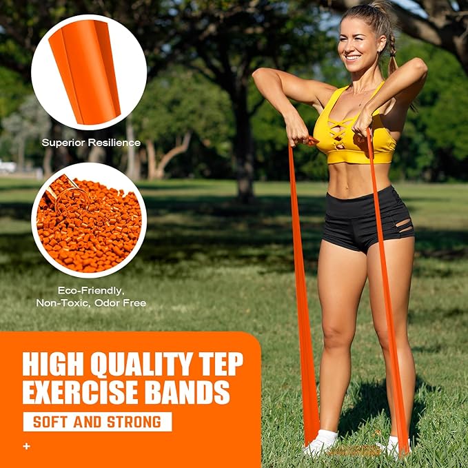 Resistance Bands, Exercise Bands, Physical Therapy Bands for Strength Training, Yoga, Pilates, Stretch Elastic Band with Different Strengths, Workout Bands for Home Gym - Bloomnest