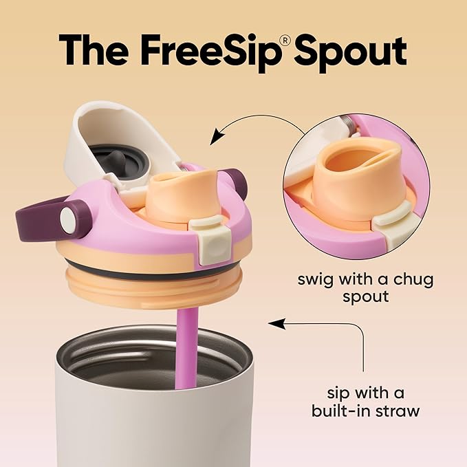 Owala FreeSip Sway Insulated Stainless Steel Water Bottle with Two-Way Spout, Built-In Straw and Bucket Handle, Made for Travel, School, and Sports, 30oz, BPA Free, Leak Proof, Daybreak Owala