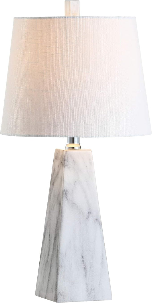 JONATHAN Y JYL1037A Owen 20.5" Resin LED Table Lamp, Contemporary, Office, Living Room, Family Room, Dining Room, Bedroom, Hallway, White Marble Finish - Bloomnest