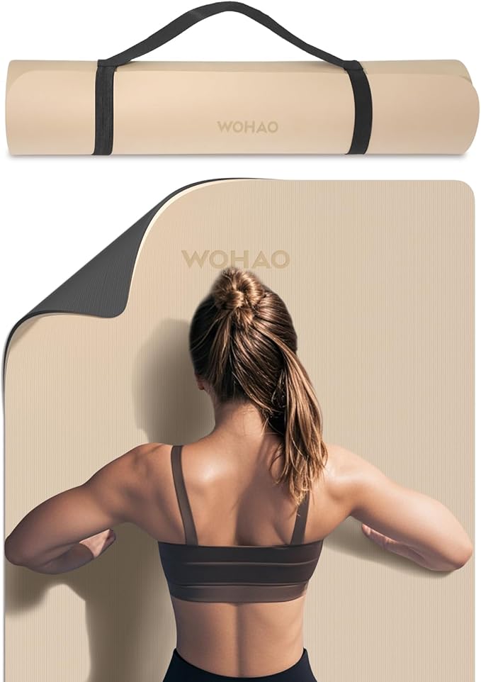 Extra Thick 8mm Yoga Mat, 72"x28" Non Slip Exercise Mat, Reversible 2-Sided Dual Color Premium POE Material, with Carrying Strap for Yoga, Pilates, Home Gym - Bloomnest