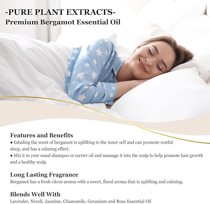 EUQEE Bergamot Essential Oil 118ml Pure Bergamot Oil for Aromatherapy, Diffuser, Sopa Candle Making, Large Bottle with Gift Box -4 fl.oz - Bloomnest