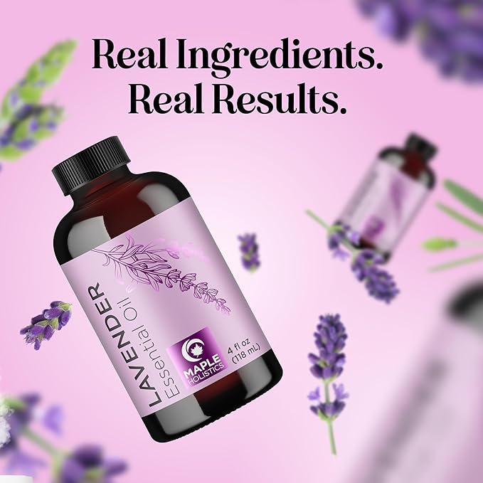 Pure Lavender Essential Oil - Lavender Oil for Hair Skin and Nails Plus Aromatherapy Diffusers Humidifiers Linens and Baths for at Home Spa Self Care - Premium Grade Non-GMO in Glass Bottle (4 Fl Oz) - Bloomnest