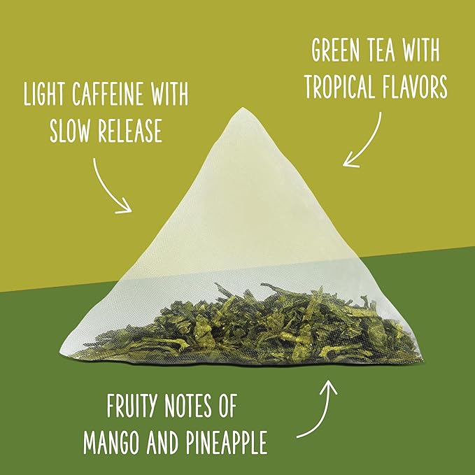 Two Leaves and a Bud Organic Tropical Green Tea, Whole Leaf Sencha Green Tea, 15 Count (Pack of 2) - Bloomnest
