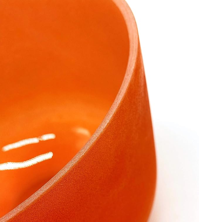 TAIFENG D Note Sacral Chakra Orange Colored Quartz Frosted Crystal Singing Bowl 8 inch - Bloomnest