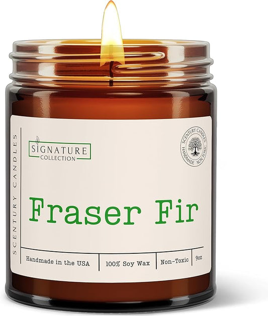 Fraser Fir Pine Scented Candle, Many Scents to Choose from, Christmas Tree Scented, All Natural Non-Toxic Soy Wax, Handmade in The USA (Fraser Fir) - Bloomnest