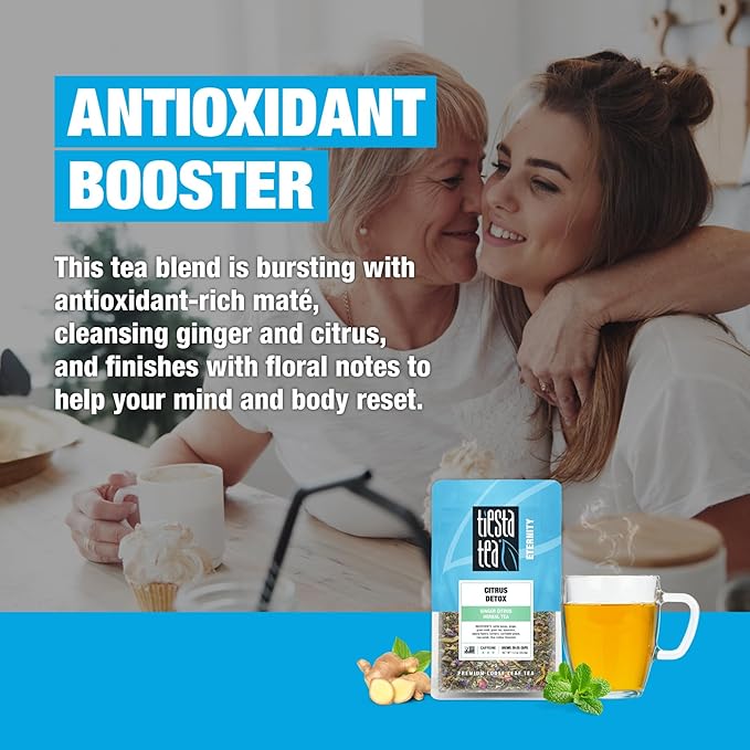 Tiesta Tea - Ginger Citrus Herbal Loose Leaf Tea, Lemon Ginger Tea with Mint and Chamomile, Caffeine-Free, Brew Hot or Iced, Makes Up to 25 Cups, Resealable Pouch, 1.2 Ounce - Bloomnest