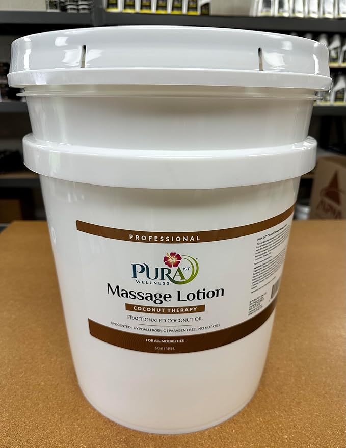 Coconut Therapy 5 Gallon Massage Lotion, Professional Deep Tissue, Natural Ingredients, Wellness Vitamin, Hydrating, Unscented for Physical Recovery, Muscle Relief, Non-Greasy - Bloomnest