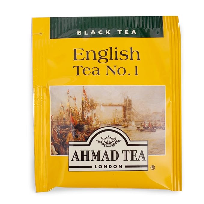 Ahmad Tea Black Tea, English Tea No. 1 Foil Enveloped Teabags, 100 ct - Caffeinated and Sugar-Free - Bloomnest
