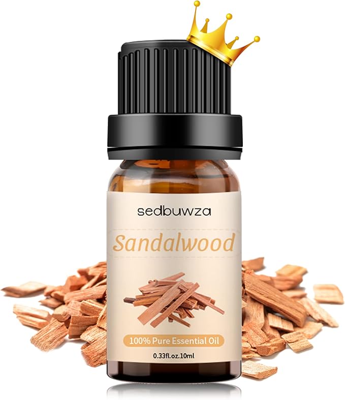 Sedbuwza Sandalwood Essential Oil, Pure Organic Sandalwood Fragrance Oil for Diffuser, Humidifier, Soap, Candle, Perfume Sedbuwza