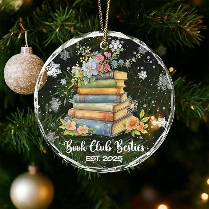 Book Glass Ornament – Handcrafted Hanging Decoration, Elegant Keepsake with Unique Book Design, for Home, Holiday Tree, or Special Occasion - Bloomnest