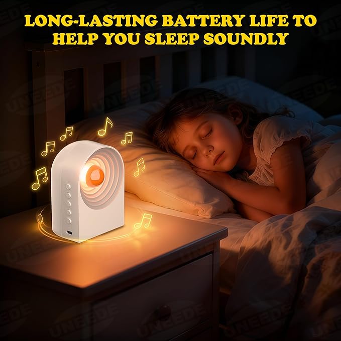 UNEEDE White Noise Sound Machine with Bluetooth Functionality, Night Light, Portable Bluetooth Speaker with Noise Canceling for Office & Sleeping, Meditation, Gathering (White) - Bloomnest