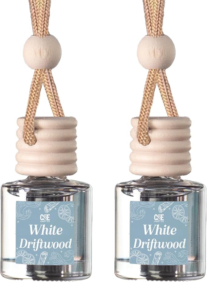 CANDECraftCo Car Air Hanging Fragrance Oil, Car Auto Freshener for Essential Oils, Scents Fragrance Aromatherapy Automobile Diffuser, Long Lasting (White Driftwood) - Bloomnest