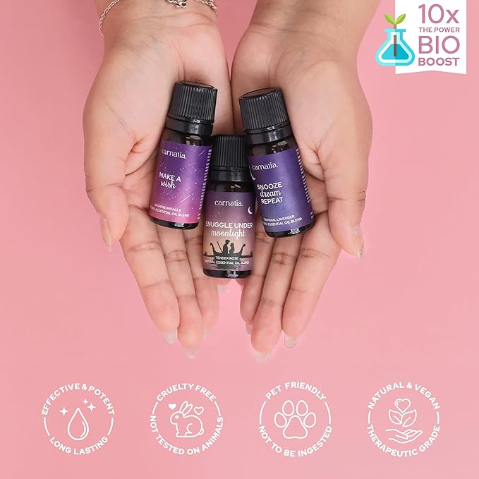 Carnatia Sleep Essentials Essential Oil Set – 100% Pure & Natural Aroma Blends for Deep Sleep, Stress Relief & Relaxation | Calming Oils for Diffusers, Pillows & Bedtime Routines - Bloomnest