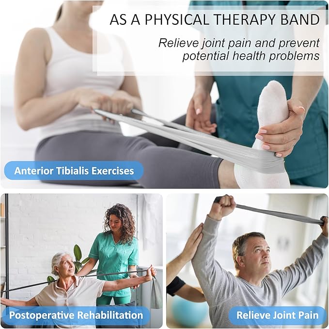 Resistance Bands for Working Out, Physical Therapy Bands, Latex Free Elastic and Exercise Bands Set for Stretching, Suitable for Rehab, Yoga, Pilates, Gym, Home Exercise - Bloomnest