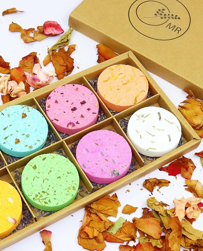 Shower Steamers Aromatherapy - 8 Pack Organic Shower Bombs with Natural Essential Oil, Self Care and Stress Relief Birthday/Home Spa/Christmas Stocking Stuffers/White Elephant Gifts for Women - Bloomnest