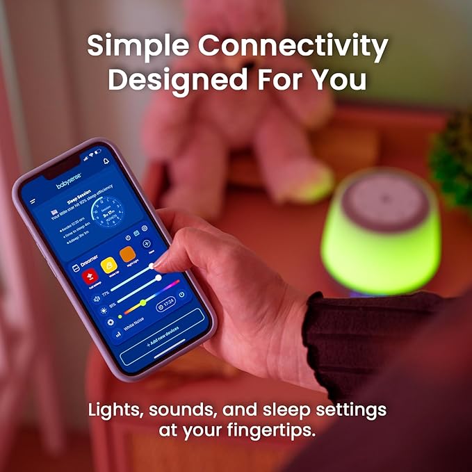 Babysense Dreamer 2.0 Baby Sound Machine with Night Light | 2nd Gen | 28 Soothing Sounds | Toddler Sleep Trainer | App-Controlled White Noise Machine | Sleep Timer | 2.4GHz WiFi | US Only - Bloomnest
