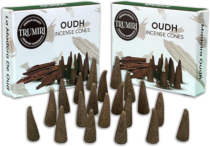 TRUMIRI Oud Incense Cones - Total 20 Cone Incense - Dual Pack of 10 Insence Cones - Incense Cones Scented - Cone Incense Scents - Insense Cones - Incent Cone TRUMIRI