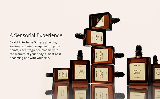 CYKLAR Perfume Oil Roll-On. Travel-Friendly Sex Musk Fragrance with Rose, Tonka Bean, and Musk Notes. Long-Lasting Essential Oil Parfum for Women and Men. 0.5 Fl Oz Scented Rollerball Bottle Cyklar