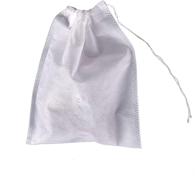 TamBee 8" x 10" Tea Bags DIY Disposable Bag Reusable Tea Bags for Loose Tea Empty Drawstring Seal String Bag Non Woven for Coffee Cook Bath Desiccant 100 Pcs - Bloomnest