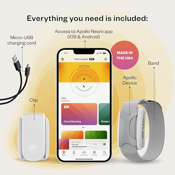 Apollo Neuro Wearable – Award-Winning Sleep & Stress Relief Device – Fall Asleep Faster, Sleep Longer & Deeper – Stimulate Calm, Boost Focus & Relaxation - Bloomnest