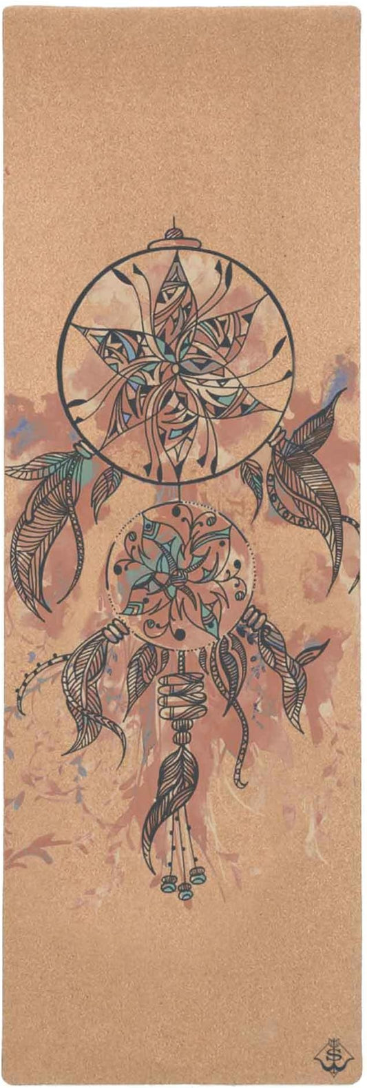 Shakti Warrior Cork Yoga Mat - Artist Designed, Premium Printed Eco-Friendly Non-Slip mat, Great for Regular & Hot Yoga, Pilates, Workouts 72 inch x 24 inch x 3mm Thick - Bloomnest