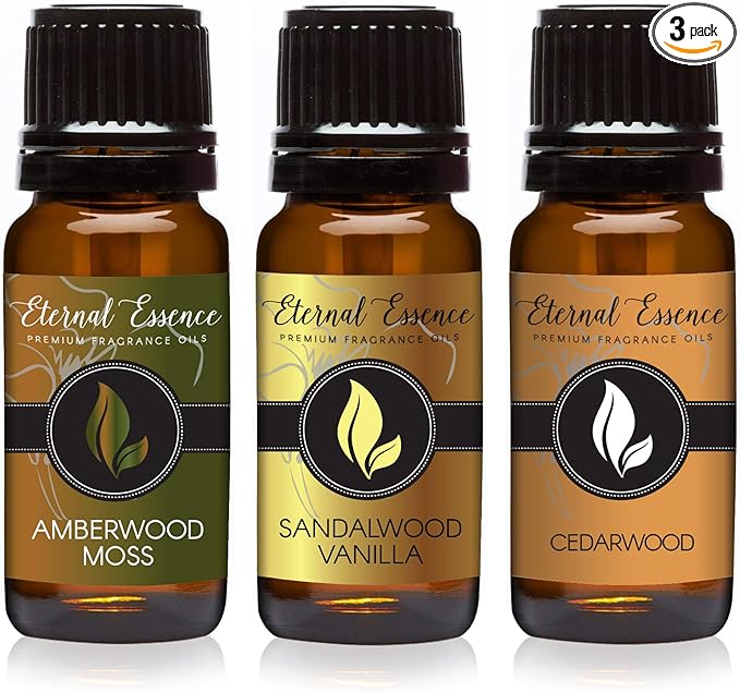 Trio (3) - Amberwood Moss, Sandalwood Vanilla & Cedarwood - Premium Fragrance Oil Trio - 10ML EternalEssenceOils