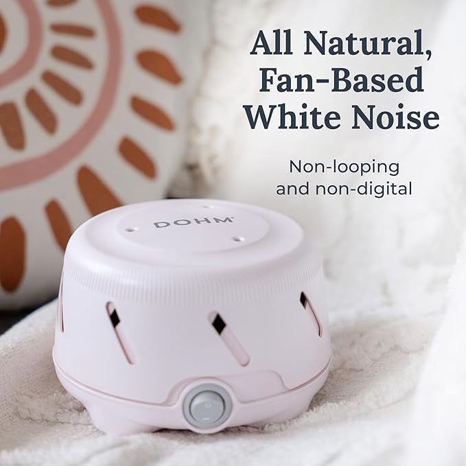 Yogasleep Dohm Uno White Noise Sound Machine, Natural Pink Noise from a Real Fan, Adjustable Tone & Noise Canceling for Office Privacy & Meditation, Sleep Aid for Travel, Baby & Adults (Pink) - Bloomnest