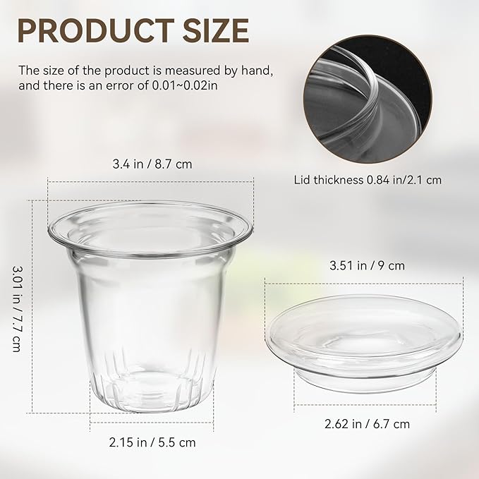 Universal Glass Tea Infuser for Teabloom, Loose Leaf Tea Strainer with Lid/Coaster for Cups, Teapots, Mugs, Travel Tumblers, Tea Steeper Glass for Loose Tea, Filter Diffuser Microwave Stovetop Safe - Bloomnest