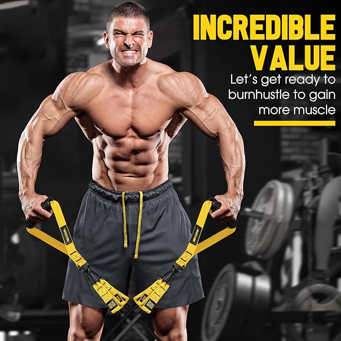 Heavy Resistance Bands for Working Out, 300lbs/360lb/420lb Exercise Bands Workout Bands with Handles, Door Anchor, Ankle Straps, Home Gym Workout Equipment for Men Fitness Strength Training Stretching - Bloomnest