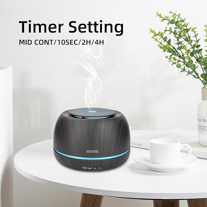 300ML Essential Oil Diffuser,Ultrasonic Aromatherapy Diffuser, 7-Color Gradient Lights, Remote Control, 8 Hours Run Time, Suitable for Home,Office - Bloomnest
