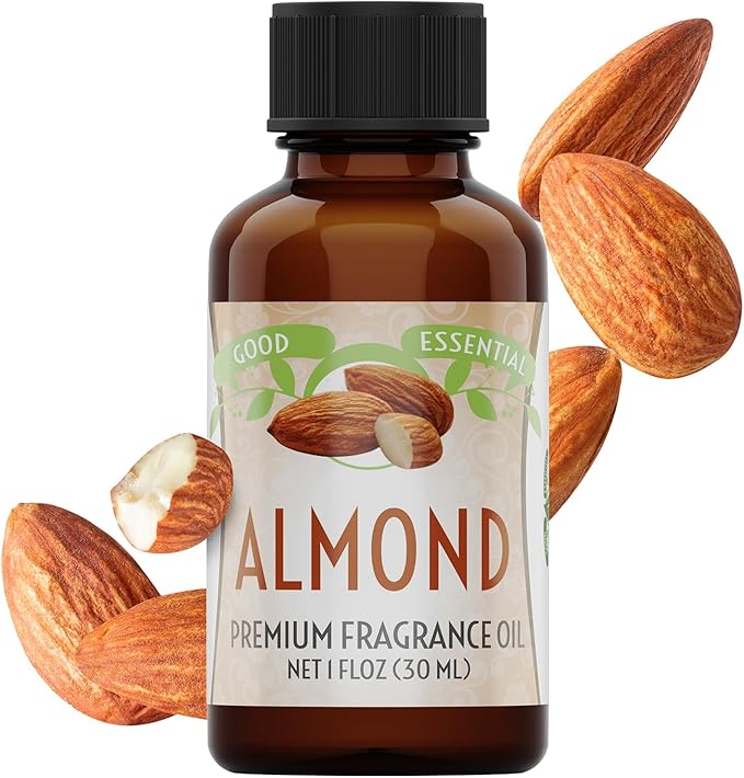 Good Essential 30 ml Oils – Premium Almond Fragrance Oil – Perfect for Diffuser, Perfume, Soap Making, Candles – 1 fl oz, 30ml GoodEssential