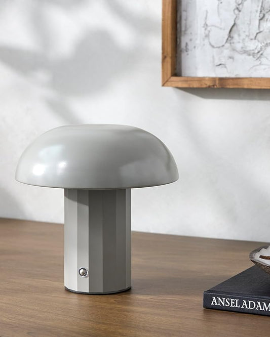 Mark&Day Table Lamps, Saturnino Traditional Gray Bedside Table Lamp for Nightstand Bedroom, Living Room or Office (8" H x 7" W x 7" D) - Bloomnest