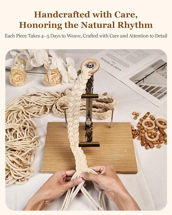 Yoga Mat Straps for Carrying, Handmade Braided Boho Bead Tassel Macrame Strap, Adjustable Thick Yoga Mat Carrier/Holder/Organizing, Stretching Band, Gifts for Women (Mat Not Included)