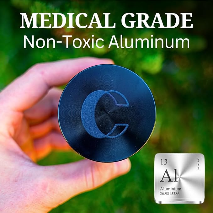 Clear Cut 4 Piece Herb Grinder – 2.75" Manual Dry Herb Grinder, Spice Mill with Transparent Storage Chamber & Diamond-Sharp Teeth, Aluminum Alloy, Portable, Easy-Clean Design - Bloomnest
