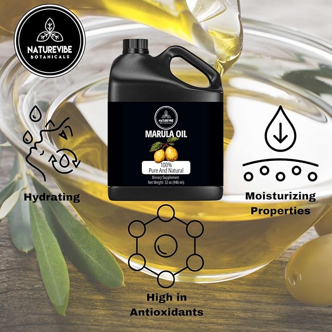 Naturevibe Botanicals Marula Oil 32 Ounces | 100% Pure and Natural | Great for Skin Care and Hair Care - Bloomnest