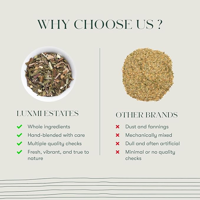 Luxmi Estates Lemon Balm Honey Ginger Loose Leaf Tea, 50 Tea Bags, Organic Herbal Tea, Caffeine Free Tea Bags for Relaxing, Calming, and Stress Relief, With Certified Organic Lemon Balm Tea - Bloomnest